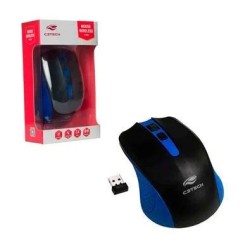 Mouse s/fio C3TECH 1000DPI M-W20BK preto e azul