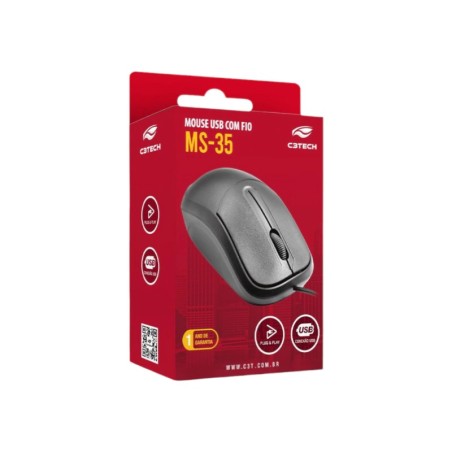 Mouse USB C3TECH MS-35 Com Fio Preto