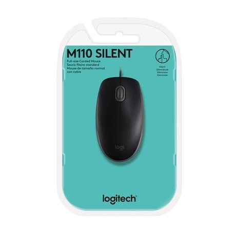 Mouse Logitech M110 com Clique Silencioso Preto